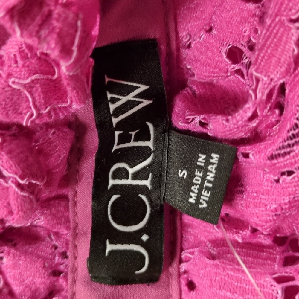 J. Crew Pink Lace Ruffle Neck Mini Dress Size Small - Picture 4 of 14